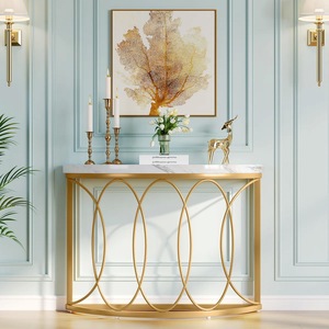 Console contemporaine en métal haut de gamme, table rectangulaire moderne pour entrée, couloir, salon, appartement - Product Image 1