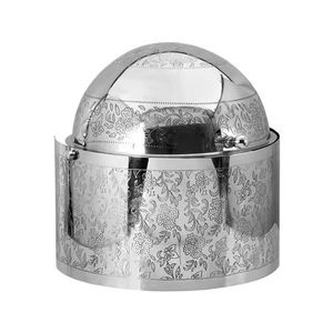 Cazuela Artesanal con Incrustaciones de Hueso en Forma de Cubo Geométrico 3D y Tapa de Metal Martillado, Calentador de Alimentos Premium para Comidas de Lujo y Hostelería - Product Image 3