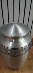 Silver Ashes Traditional Customized Metal <b>Memorial</b> Urn with Engraved Keepsake for Human Ashes Tabletop <b>Vase</b> Gift - Product Image 5