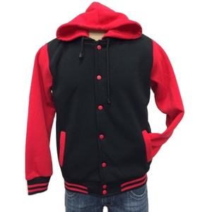 Veste universitaire à capuche respirante et coupe-vent de meilleure qualité pour hommes école hiver broderie personnalisée manches en cuir véritable laine - Product Image 6