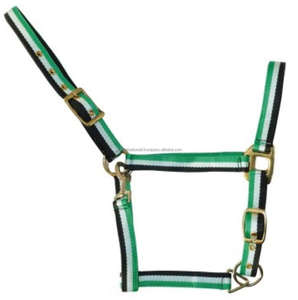 Cabestro de Carreras de Caballos cómodo de lujo diseño personalizado hecho a mano de doble tono Multicolor Nylon Horse Halter en tamaños de mazorca completa - Product Image 5