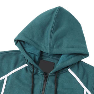 Sudadera con capucha de lana de algodón Streetwise ajustada para hombre, sudaderas con capucha teñidas lisas suaves con bordado de cremallera de calidad, ropa de talla grande - Product Image 5