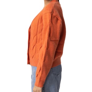 <b>Women</b> Knit <b>Cardigan</b> <b>Orange</b> Casual Long Sleeve V Neck Button Down Autumn Top Selling Fashion Lady Cable Sweater Outerwear Coat - Product Image 2