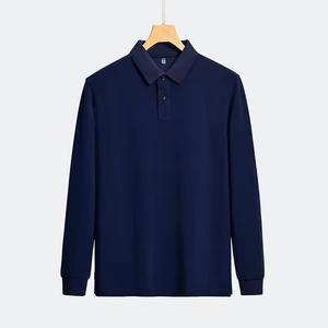 Nouveau T-shirt Polo Homme 2026 en Coton à Manches Longues, Coupe Ample, Motif Uni, Tricoté, Hiver, Col Revers, Spandex - Product Image 5