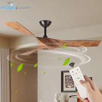 Ventilateur de plafond décoratif moderne de style européen minimaliste de 52 pouces, ventilateur de plafond électrique à télécommande pour extérieur, sans lumière