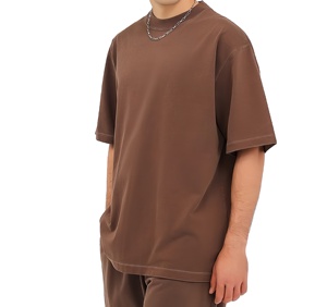 Camiseta de Manga Corta para Hombre, Cuello Redondo, Diseño de Bloques de Color, Tejido de Punto, Estilo Casual, Corte Regular - Product Image 1