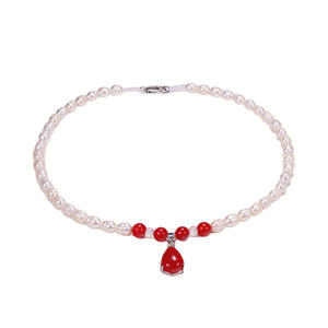 Collier de perles d'eau douce authentiques du lac Yamashita, style de mode européen et américain, cadeau généreux pour maman, personnes âgées, chaîne incluse - Product Image 5
