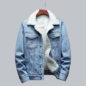 Men's High Quality Winter Thicker Jean <b>Jacket</b> With Fur Winter Design Varsity <b>Jacket</b> Fur Lined <b>Denim</b> <b>Jackets</b> With Fleece Fur Made - Product Image 6