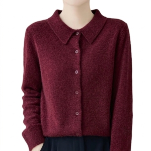 Suéter cárdigan de punto acanalado ajustado para mujer, venta al por mayor personalizada, para moda casual femenina - Product Image 2