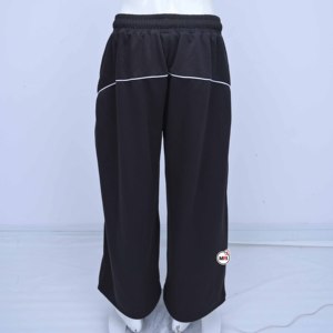 Pantalones Largos Verdes con Corte Acampanado, Cintura con Cordón, Transpirables, Tejidos, Casuales, Otoñales, Unisex, Color Sólido, con Cordones, Ecológicos - Product Image 5