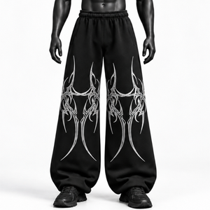 Wholesale Custom Graphic Print Heavyweight Cotton Sweatpants Y2K Streetwear Loose Fit Unisex Joggers <b>Pants</b> - Product Image 1