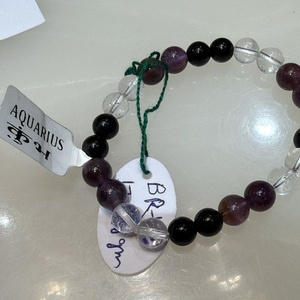 Natural Stone Aquarius Zodiac Beaded Bracelet Handmade Astrology Crystal Stretch Bracelet For Women And <b>Men</b> Jewelry Bulk Product - Product Image 1