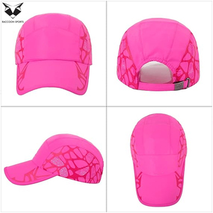 Gorras de béisbol de malla transpirable de alto rendimiento, color rosa, que absorben la humedad, para protección solar en exteriores, deportivas, para adultos. - Product Image 5