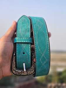 Ceinture Western Vintage en Cuir Souple Faite à la Main de Luxe avec Boucle en Alliage, 100% Cuir de Vache Véritable, Finition Premium - Product Image 3