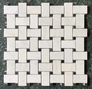 Mosaico de Mármol Blanco Lechoso Niles, Pulido/Acristalado, Forma Irregular, 8mm de Grosor, Resistente al Agua, Ecológico, 5 Años de Garantía, para Paredes Interiores - Product Image 1