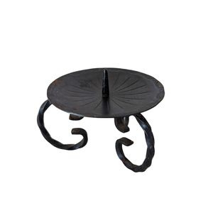 Portavelas de hierro moderno con recubrimiento en polvo negro mate para decoración, para mesa de comedor, para centro de mesa de dormitorio. - Product Image 1
