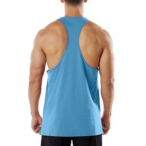 Débardeur de sport en coton respirant pour homme, style musculation, sans manches, tricoté, avec fentes latérales, grande taille - Product Image 1