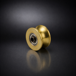 Heavy duty industrial pulley <b>roller</b> assembly with precision machined <b>metal</b> components for efficient rotation support in mechanic - Product Image 3