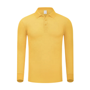 Polo de Manga Larga para Hombre, Color Rojo Sólido, Algodón Piqué, Ropa Casual, Diseño Antiarrugas de Punto - Product Image 6