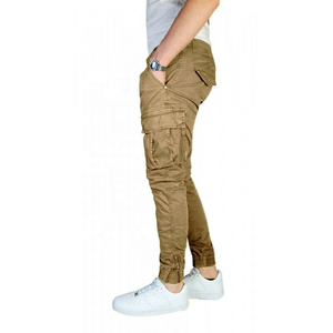 Pantalones Jogger Cargo Grises Ecológicos para Hombre, Cierre con Cordón, Cintura Elástica Ligera, Múltiples Bolsillos, Ropa Casual de Calle - Product Image 2