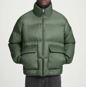High Quality <b>Men</b> Puffer Jackets Warm Winter Coat OEM Bulk Stand Collar Fashion Outerwear Front Pocket Quality Zip Jackets - Product Image 4