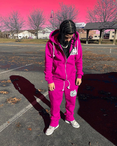 ชุดวอร์มย้อนยุคสำหรับฤดูหนาว แบบ unisex น้ำหนักเบา ผ้าฝ้าย 100% แจ็คเก็ตซิปมีแถบข้าง กางเกงขายาวทรงบาน ชุดลำลองสไตล์สตรีทแวร์ - Product Image 2