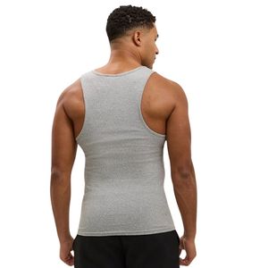 Camiseta sin mangas gris acanalada para hombre, camiseta deportiva para gimnasio, ajuste muscular, ropa deportiva para entrenamiento y fitness - Product Image 2