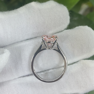 Anillo Clásico de Oro Blanco de 9k, 10k, 14k y 18k con Diamante Cultivado en Laboratorio de Corte Brillante Redondo Color D, Perforación Láser, Diamantes Laterales, Anillo de Compromiso para Mujer - Product Image 2