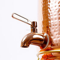 Distributeur d'eau en cuivre antique avec robinet et couvercle, capacité de 6,5 litres, fonctionnement à un bouton pour la maison, la cuisine et le bureau