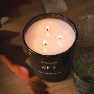 Vela Aromática AIKUN de Larga Duración con Aroma a Granada y Bayas Cálidas en Frasco de Vidrio, Vela Vibrante para Aromaterapia, para el Mercado Mayorista - Product Image 1