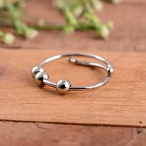 SHYAM JEWELRS Luxury 925 Sterling Silver Anxiety <b>Spinner</b> <b>Ring</b> Adjustable Fidget with Movable Beads for Stress Relief - Product Image 5