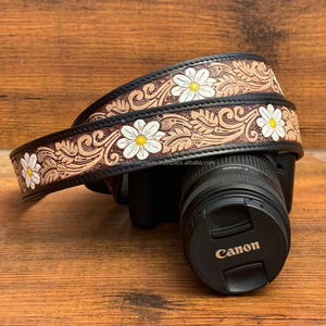 Nouveauté 2025 cuir personnalisé usiné à la main 4cm de large bandoulière réglable pour appareil photo Cowboy cuir cou sangles pour appareil photo pour DLSR - Product Image 2