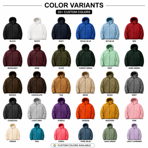 Lightweight Men's Hooded Puffer Bomber <b>Jacket</b> Warm Windproof Water-Resistant Winter Front Compact Design Outdoor Casual Wear - Product Image 4