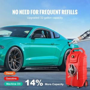 Serbatoio Portatile da 32 Galloni con Pompa di Trasferimento Manuale e Ruote per Stoccaggio Diesel e Benzina per Attrezzature di Movimentazione Materiali - Product Image 2