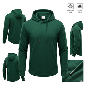 Sudadera con Capucha para Hombre, con Dobladillo Curvo, para Entrenamiento Deportivo, Estilo Urbano Otoñal, con Logotipo Personalizado, Venta al Por Mayor OEM - Product Image 3