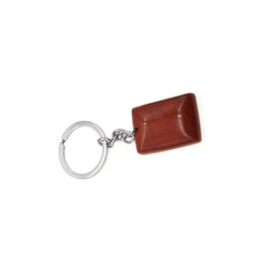 Porte-clés en cristal de haute qualité, jaspe rouge rectangulaire, pierre naturelle, cadeau pour femmes, grossiste en porte-clés - Product Image 2