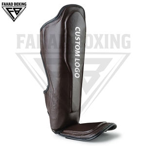 Protector de empeine para boxeo y Muay Thai, para kickboxing, reforzado, duradero, de cuero ecológico, espinilleras con cierre de velcro, equipo de protección - Product Image 4