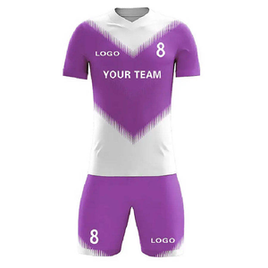 Ensemble de maillots de football unisexe, col en V, manches courtes, bleu et blanc, imprimé géométrique en forme de V, polyester respirant, vêtements d'équipe pour adultes - Product Image 5