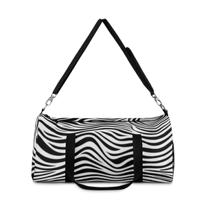 Zebra Print <b>Duffle</b> <b>Bag</b> Unisex Casual Gym <b>Bag</b> Zipper Closure Polyester Material - Product Image 5