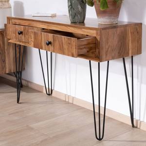 Consola Royal Structure de Andana en madera de acacia con patas de metal y frentes con relieve Wendy - Product Image 2