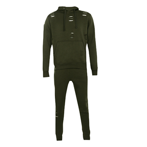 Ensemble survêtement homme coupe décontractée, effet usé, avec sweat à capuche et pantalon, style streetwear décontracté, confortable pour la gym et l'entraînement, en promotion - Product Image 5
