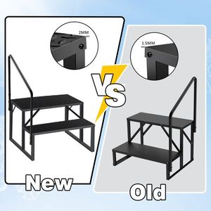 Pegangan tangga kolam Anti selip, 2 langkah kapasitas beban 660 lb untuk tanah RV mobil rumah tangga desain lengkungan tinggi untuk akses mudah - Product Image 5