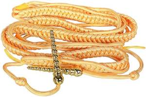 Aiguillette personnalisée de haute qualité en cordon doré tressé avec fil de bullion, accessoire d'uniforme avec deux embouts en laiton plaqué or - Product Image 5