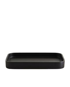 Plateau en bois rectangulaire noir plateau de service décoratif en bois de manguier pour la maison cuisine vaisselle Design moderne plateau fonctionnel - Product Image 1