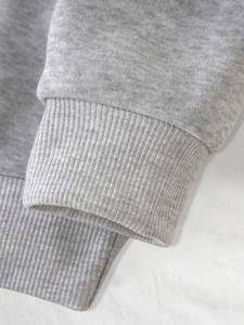 Sweat-shirt en polaire épais à col montant Silly Goose University pour femme, gris, imprimé lettres, pull tricoté décontracté pour l'hiver - Product Image 5