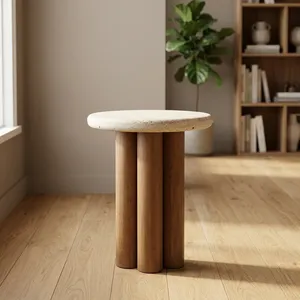 Minimalist Nesting <b>Coffee</b> <b>Table</b> with Wooden <b>Legs</b> Handmade Modern Living Room Furniture - Product Image 5