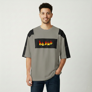 Camiseta de Manga Corta Extra Grande para Hombre, Nueva Colección 2026, con Logotipo, Ribete en Contraste, Diseño Casual de Cuello Redondo y Venta en Línea - Product Image 1