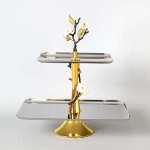 Expositor de Dulces de Metal de Lujo, Ecológico, Decoración de Escritorio para el Hogar, Acero Inoxidable de Alta Gama, Doble Capa, Apto para Lavavajillas, para Frutas - Product Image 4