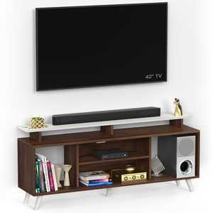 Soportes para TV de Madera Sintética Skiddo Lite, Soporte para Decodificador y Estantes para TV con Espacio para Libros y Decoración, para Dormitorio y Sala de Estar - Product Image 6