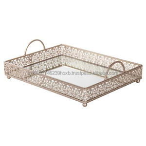 Plateau de rangement décoratif pour bijoux, Design en métal, plusieurs finitions, conception de vaisselle, plateau de styliste - Product Image 1